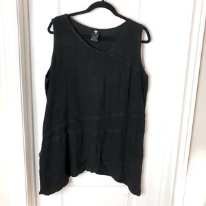 Kaliyana Linen Sharkbite Sleeveless A-Line Tank Top